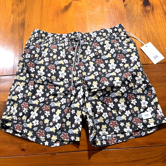 Nwt Katin 60s 70s Multicolor Floral Print Men's Swim Board Shorts Size Medium - Picture 1 of 4